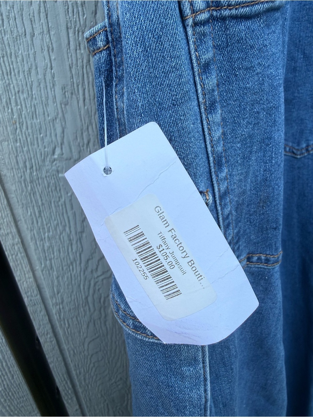 Women’s Denim Strapless Cargo Jumpsuit - Size Small - Picture 5 of 6